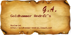 Goldhammer András névjegykártya